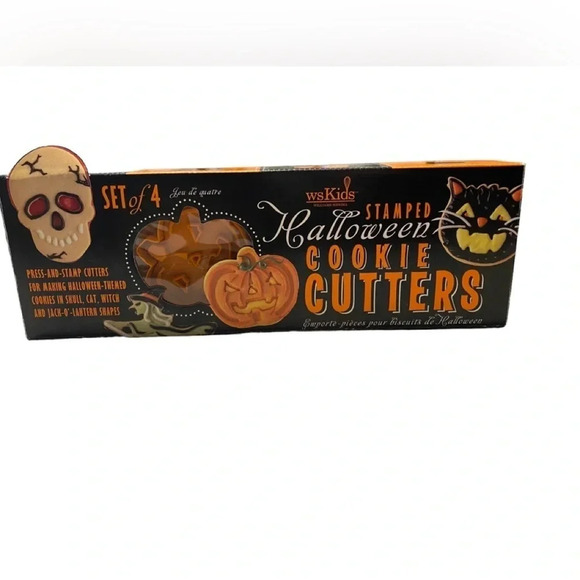 NIB Williams Sonoma Halloween Stamped Cookie Cutters- Set of 4 - Picture 2 of 6